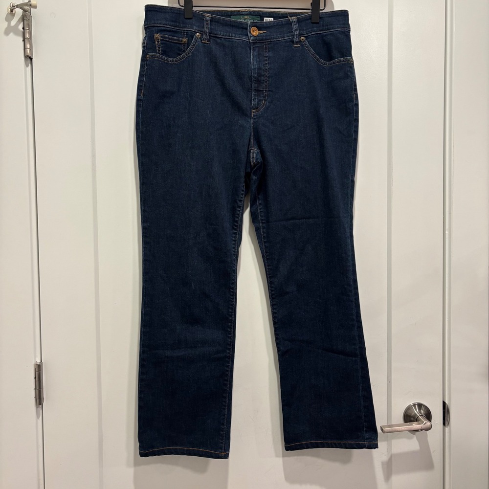 Lauren Ralph Lauren Jeans Co Dark Wash Straight Leg Denim Pants Blue Women 14
